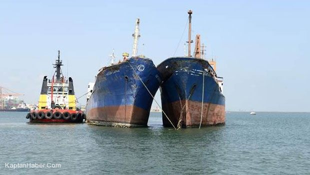 Mersin’de batmak üzere olan gemilere müdahale